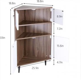img 1 attached to Sogesfurniture Corner Cabinet: Freestanding Floor Storage For Bathroom, Living Room, Kitchen Or Bedroom