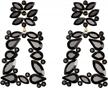 women's art deco rhinestone marquise teardrop rectangle geometric statement earrings logo