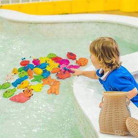 img 2 attached to 🎣 SUNWUKING Fishing Game for Toddler - Interactive Fishing Bath Toy with 3 Fishing Pole Toys for Kids. Pool Angling Game for Children with Imitation Bamboo Basket that Holds Water.