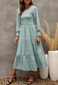img 3 attached to Maggeer Smocked Sleeve Floral Tiered Women's Clothing - Dresses