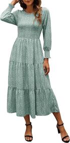 img 4 attached to Maggeer Smocked Sleeve Floral Tiered Women's Clothing - Dresses