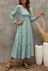 img 2 attached to Maggeer Smocked Sleeve Floral Tiered Women's Clothing - Dresses