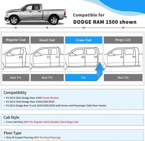 img 3 attached to 🚗 OEDRO Коврики пола: Индивидуальная посадка на автомобиль Dodge Ram 1500/2500/3500 2012-2018 гг., 2019-2022 гг. классические модели - набор черных лайнеров TPE для любой погоды.