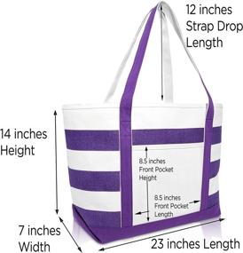 img 1 attached to DALIX Monogrammed Beach Personalized Purple Women's Handbags & Wallets ~ Totes