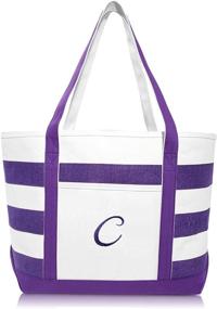 img 3 attached to DALIX Monogrammed Beach Personalized Purple Women's Handbags & Wallets ~ Totes