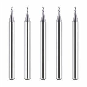 img 4 attached to SpeTool 5Pcs/Set Flat Nose Double Flute Carbide End Mill 1/32" Cutting Dia Router Bits Cutter CNC Machine Tools For Carbon Steel Soft Alloy Steel Die Steel Tool Steel Cast Iron Wood