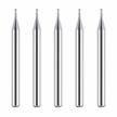 spetool 5pcs/set flat nose double flute carbide end mill 1/32" cutting dia router bits cutter cnc machine tools for carbon steel soft alloy steel die steel tool steel cast iron wood logo