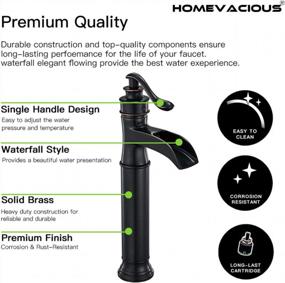 img 1 attached to Waterfall Bathroom Vessel Sink Faucet Oil Rubbed Bronze Tall Single Handle Lavatory Mixer Tap One Hole Lever Deck Mount Commercial Supply Line Lead-Free