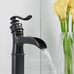 img 2 attached to Waterfall Bathroom Vessel Sink Faucet Oil Rubbed Bronze Tall Single Handle Lavatory Mixer Tap One Hole Lever Deck Mount Commercial Supply Line Lead-Free