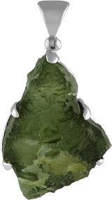 img 3 attached to Starborn Sterling Natural Moldavite Pendant Women's Jewelry : Pendants & Coins