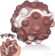 🧩 connoo pop stress balls fidget toy - easter hexagon sensory balls for children & adults, mixed brown & white - unique 3d pop push bubble experience logo