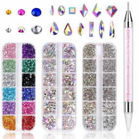 img 4 attached to Rinstonestone For Nails, Anezus 4728Pcs Nail Gems With Crystals Rhinestones Jewls Pickup Tool Pen For Nails, Nail Art Supplies Diamond Nails Stones For Nails Decoration Makeup Clothes Shoes