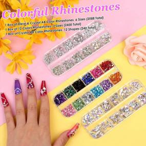 img 1 attached to Rinstonestone For Nails, Anezus 4728Pcs Nail Gems With Crystals Rhinestones Jewls Pickup Tool Pen For Nails, Nail Art Supplies Diamond Nails Stones For Nails Decoration Makeup Clothes Shoes