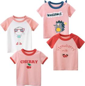 img 4 attached to Kivors Strawberry Short Sleeve Crewneck T Shirts Girls' Clothing ~ Tops, Tees & Blouses