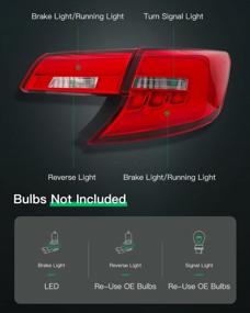 img 3 attached to LSAILON Black Housing Red Lens Tail Light Assembly Replacement For 2012-2014 Toyota Camry - Improved Product Name For SEO