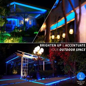 img 2 attached to WYZworks 50Ft LED Rope Lights, Connectable Waterproof Permanent Outdoor W/ Flexible Clear PVC Tube, ETL Certified, Christmas Trees Holiday Decorative Landscape Backyard Patio Lighting - Blue
