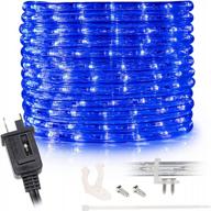 wyzworks 50ft led rope lights, connectable waterproof permanent outdoor w/ flexible clear pvc tube, etl certified, christmas trees holiday decorative landscape backyard patio lighting - blue logo