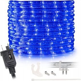img 4 attached to WYZworks 50Ft LED Rope Lights, Connectable Waterproof Permanent Outdoor W/ Flexible Clear PVC Tube, ETL Certified, Christmas Trees Holiday Decorative Landscape Backyard Patio Lighting - Blue
