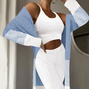 img 3 attached to Cozy Up In Style With Fixmatti Women'S 3-Piece Fuzzy Sweatsuit Lounge Set