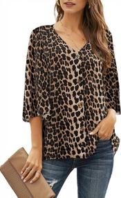 img 4 attached to GOSOPIN Women'S Boho Floral Chiffon Blouse: Loose Fit, Bell Sleeves And Button-Down Design For Effortless Casual Style