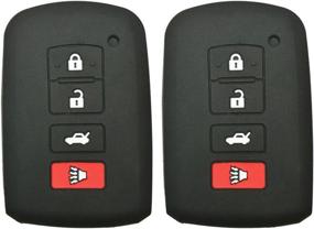 img 4 attached to 🔑 2 шт. Чехол для смарт-ключа Coolbestda из каучука - защита для вашего Toyota Avalon, Camry, Corolla, RAV4, Highlander - Черный