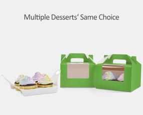 img 2 attached to Yotruth Avocado Cupcake Box 4 Cupcake Holders（25Packs）,6.2 X 6.2 X 3.5 Inch,Cupcake Carrier With Insert And Display Window