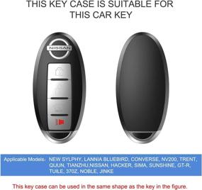 img 3 attached to ELOHEI Nissan Key Fob Cover - Premium Soft TPU Full Cover Protection for Altima Maxima Rogue Armada Pathfinder, Infiniti (4 Button) - Smart Remote Keyless Key Fob Case