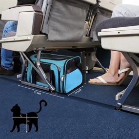 img 2 attached to «Путешествуйте с комфортом: складной переноска для маленьких и средних животных, голубого цвета — подходит для перевозки в самолете»