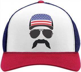 img 3 attached to Mesh Cap Patriotic Hat For American Men And Women - Merica USA Flag Design By Tstars For 4Th Of July