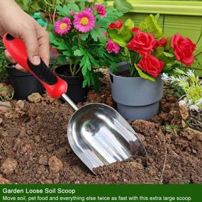 img 1 attached to FANHAO Heavy Duty Stainless Steel Garden Tool Set With Ergonomic Handles - Ideal Gift For Gardening Enthusiasts
