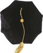 doctoral graduation tam for phd graduates - 8 sided cap with blue/black velvet and gold bullion tassel logo