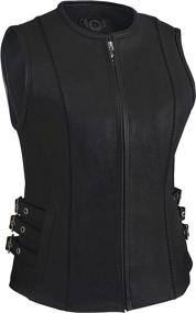 img 4 attached to High-Quality Motorcycle Leather Vest for Women Bikers - True Element Zipper Front (Black, Sizes XS-3XL)