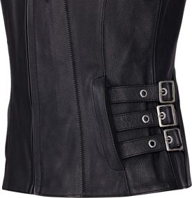 img 2 attached to High-Quality Motorcycle Leather Vest for Women Bikers - True Element Zipper Front (Black, Sizes XS-3XL)