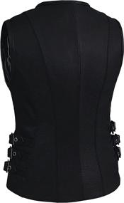 img 1 attached to High-Quality Motorcycle Leather Vest for Women Bikers - True Element Zipper Front (Black, Sizes XS-3XL)