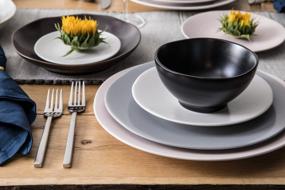 img 1 attached to Charcoal Fortessa Vitraluxe Heirloom Tapered Mug 11.5 Ounce Set Of 4 Dinnerware
