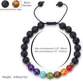 img 2 attached to GelConnie Lava Rock Chakra Bracelet 7 Chakra 8Mm Natural Stone Healing Bracelet Stress Relief Yoga Beads Anxiety Bracelet Aromatherapy Essential Oil Diffuser Bracelet Bangle