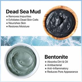 img 2 attached to Ebanel Magnetic Dead Sea Mud Mask For Face And Body, 4.1 Oz Deep Pore Cleansing Moisturizing Bentonite Clay Detox Face Mask For Acne, Blackheads, With Retinol, Rosehip, Avocado Oil, Argan Oil, Peptide