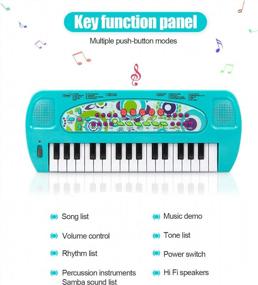 img 3 attached to Introduce Musical Genius With APerfectLife 32-Key Portable Kids Piano In Blue