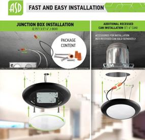 img 1 attached to 6 Pack ASD LED Flush Mount Ceiling Light, Wet Rated Dimmable Disk Light, Ultra Bright 1200 LM CRI90 J-Box Recessed Can Oil Rubbed Bronze 15W (130W Eqv.) 3000K Energy Star ETL