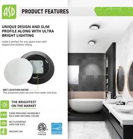 img 3 attached to 6 Pack ASD LED Flush Mount Ceiling Light, Wet Rated Dimmable Disk Light, Ultra Bright 1200 LM CRI90 J-Box Recessed Can Oil Rubbed Bronze 15W (130W Eqv.) 3000K Energy Star ETL