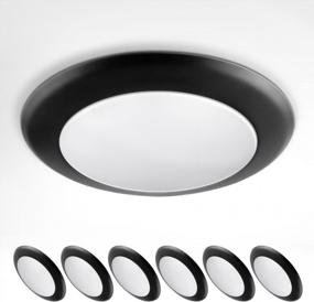 img 4 attached to 6 Pack ASD LED Flush Mount Ceiling Light, Wet Rated Dimmable Disk Light, Ultra Bright 1200 LM CRI90 J-Box Recessed Can Oil Rubbed Bronze 15W (130W Eqv.) 3000K Energy Star ETL