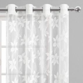 img 2 attached to Transform Your Space With DWCN'S Elegant White Floral Lace Sheer Curtains - Perfect For Your Bedroom Or Kitchen Window Display