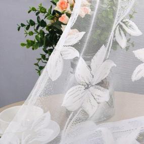 img 3 attached to Transform Your Space With DWCN'S Elegant White Floral Lace Sheer Curtains - Perfect For Your Bedroom Or Kitchen Window Display