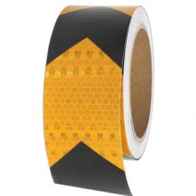 img 4 attached to 2In X 32Ft Yellow/Black Reflective Tape Waterproof Warning Safety Conspicuity For Trailers, Vehicles, Boats, Signs