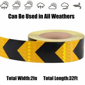 img 3 attached to 2In X 32Ft Yellow/Black Reflective Tape Waterproof Warning Safety Conspicuity For Trailers, Vehicles, Boats, Signs
