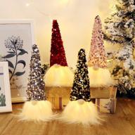 set of 4 sequined christmas gnome lights - perfect nordic decor for santa tomte! логотип