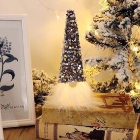 img 1 attached to Набор из 4 рождественских гномов с блестками - идеальный скандинавский декор для Санта-Томте!