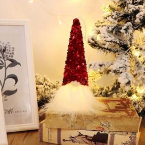 img 2 attached to Набор из 4 рождественских гномов с блестками - идеальный скандинавский декор для Санта-Томте!