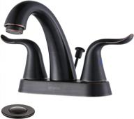 4-inch centerset oiled rubbed bronze bathroom sink faucet with lift rod drain assembly - wowow stainless steel retro lavatory faucet for bathrooms логотип