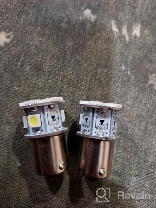 img 1 attached to 🔆 2pcs Ruiandsion 1156 LED Bulb, 6V BA15S RV Light White 5050 12SMD for Back Up Reverse Turn Signal Tail Lights, Non-polarity review by Antonio Bly
